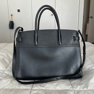 Cuyana Black Leather Work Satchel